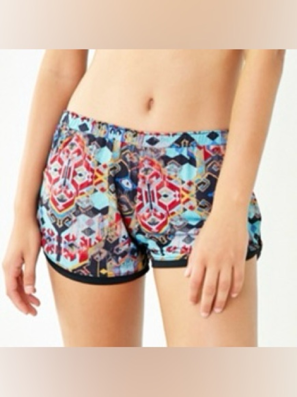 Onzie Lotus Run Short, Geometric running shorts, Urban Outfitters, S/M